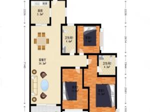 华发四季 3室2厅 103.51㎡ 毛坯_华发四季二手房户型图片2