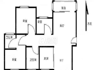 中熙君南山小区3室2厅2卫户型图2