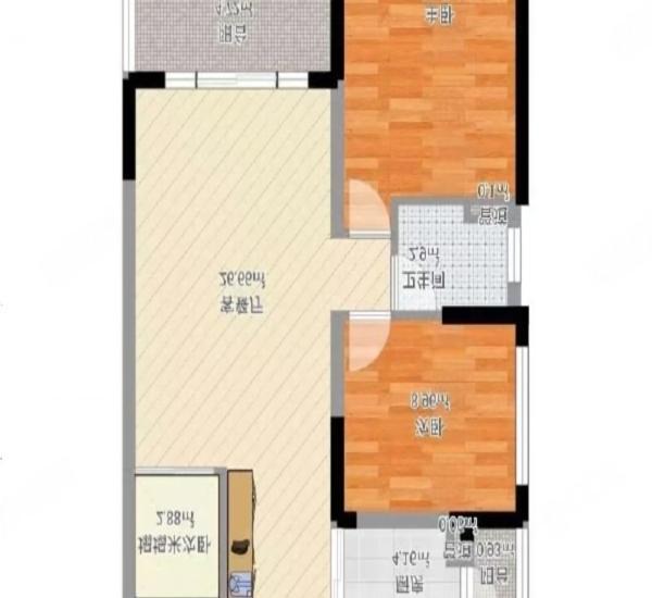 巴厘晓筑小区2室2厅1卫户型图16