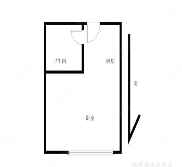 华发世纪城三期小区1室0厅1卫户型图2