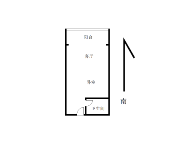 鹏基公寓小区1室1厅1卫户型图2