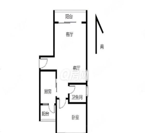 碧水岸小区1室2厅1卫户型图10