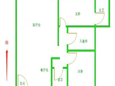 百悦尚城小区3室2厅2卫户型图2