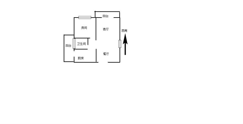 碧水岸小区1室2厅1卫户型图4
