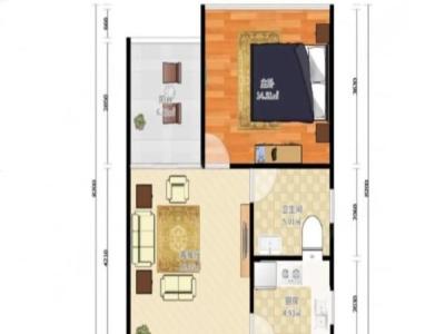 彩云居小区1室1厅1卫户型图2