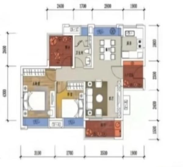 保利时代小区3室2厅2卫户型图51