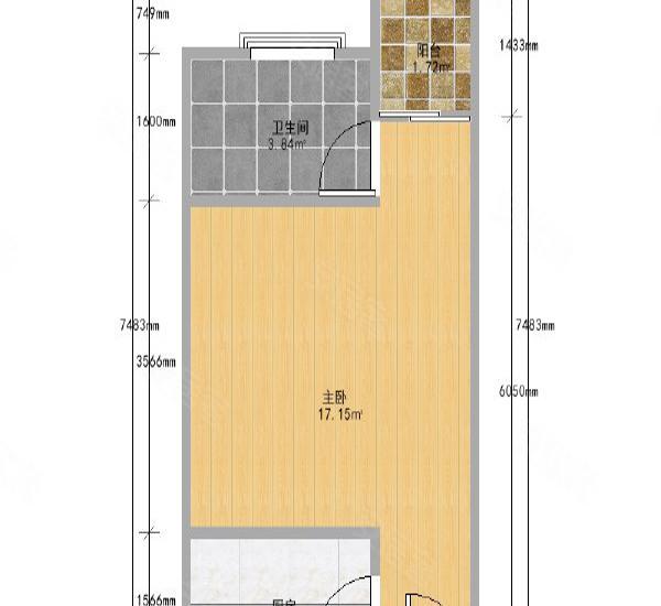 完美金鹰广场小区1室1厅1卫户型图7