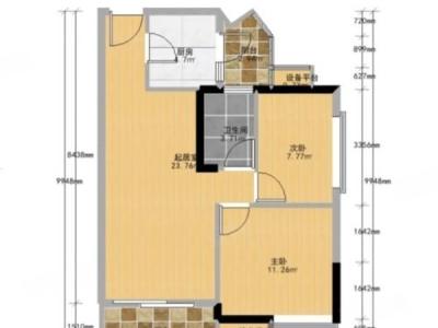 金鹰半山花园小区2室2厅1卫户型图2