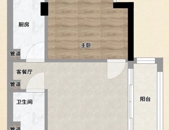 逢源公寓小区1室1厅2卫户型图