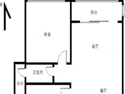 华发悦府小区1室2厅1卫户型图2