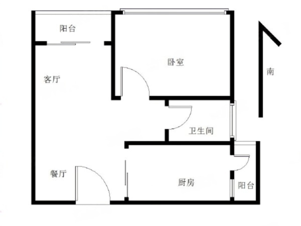 碧桂园华发香洲府小区1室2厅1卫户型图2