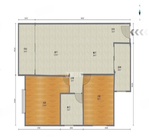 巴厘晓筑小区2室2厅1卫户型图13