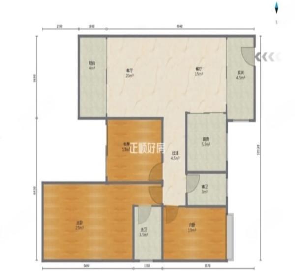 巴厘晓筑小区2室2厅1卫户型图14