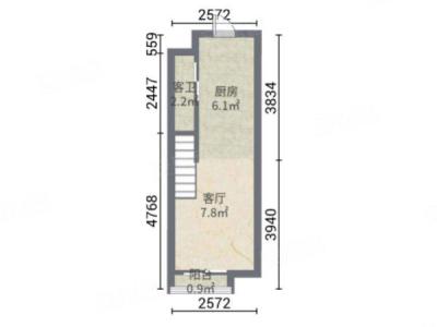 时代天韵小区1室1厅1卫户型图2