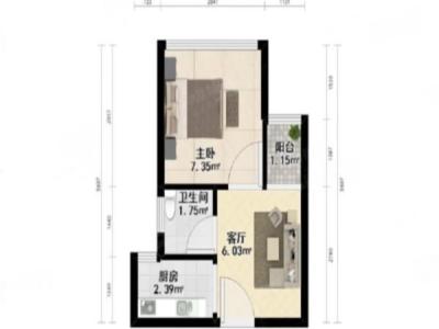 广兴源圣拿威小区1室1厅1卫户型图2