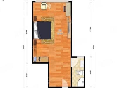 名雅居小区1室1厅1卫户型图2