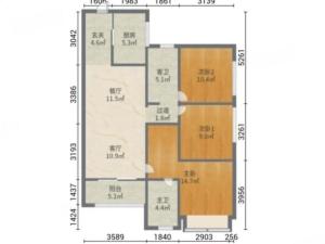 万科城南区 3室2厅 89.35㎡ 精装珠海香洲区上冲二手房图片