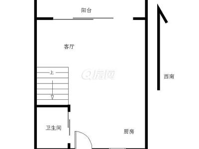 万科17英里二期小区1室1厅2卫户型图3