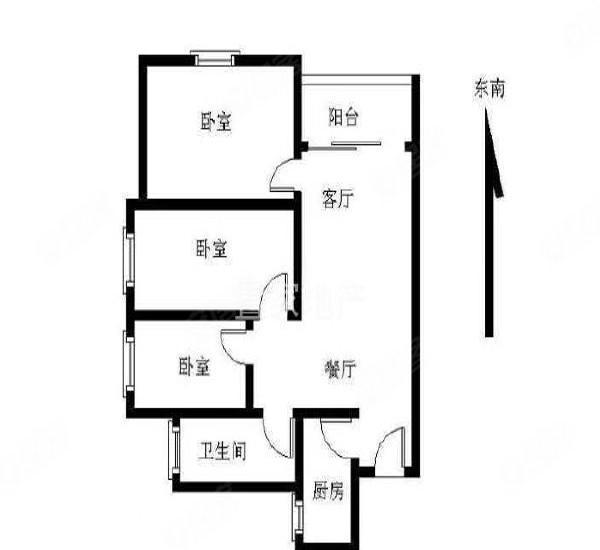 格林泊乐二期小区3室2厅1卫户型图9