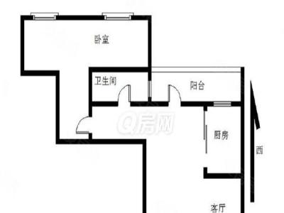 心海州1室1厅1卫户型图2