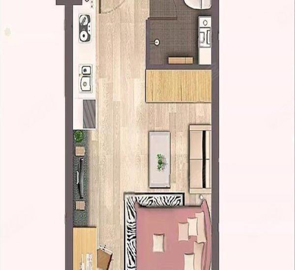 莲塘东路小区1室1厅1卫户型图3
