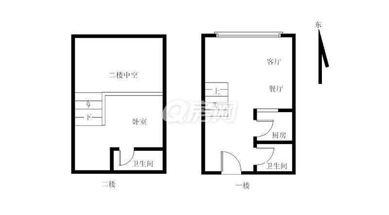 华发世纪城三期小区1室1厅1卫户型图2