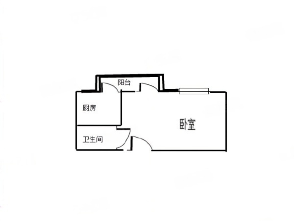 莲塘东路小区1室0厅1卫户型图7