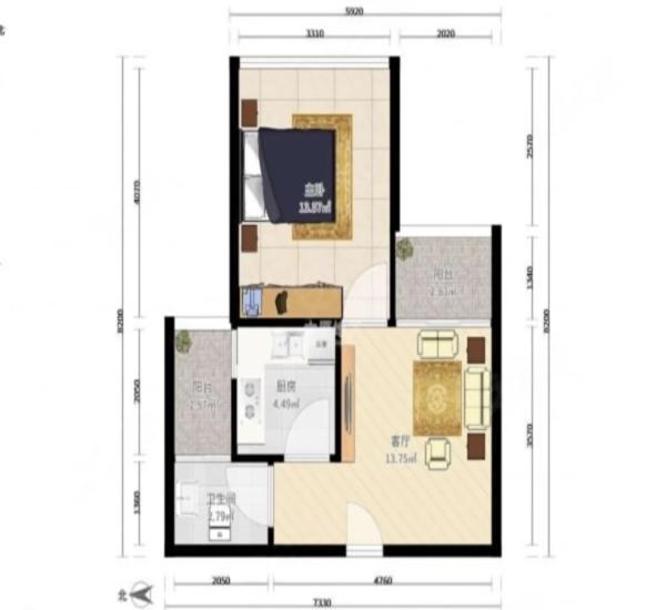 皇庭世纪小区1室1厅1卫户型图17