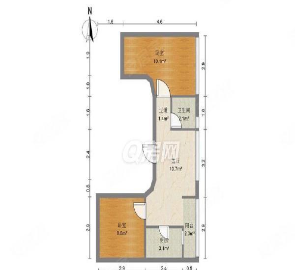 心海州小区1室1厅1卫户型图5