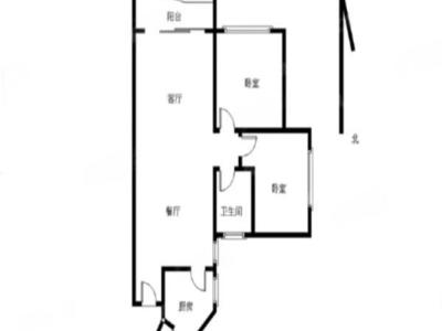 桐景花园小区2室2厅1卫户型图2