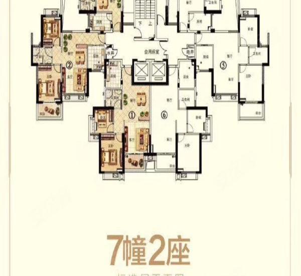 雅居乐悦景园小区1室2厅1卫户型图