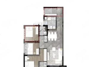 万科四季花城 4室2厅 107.12㎡ 精装_万科四季花城二手房户型图片2