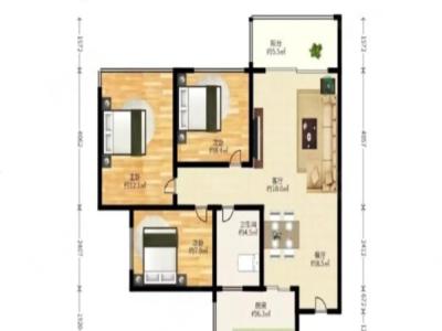 大东城二期小区3室2厅1卫户型图1