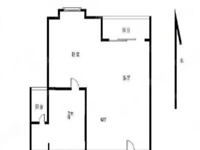 世纪村三期小区1室2厅1卫户型图1