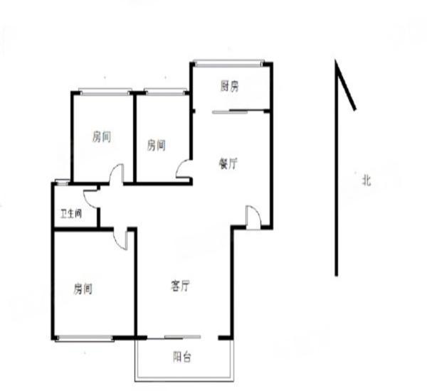 广珠花园小区3室2厅1卫户型图5