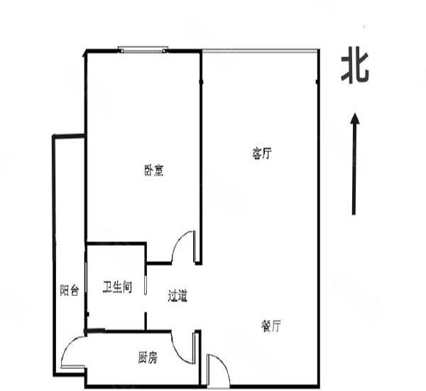 碧水岸小区1室2厅1卫户型图15