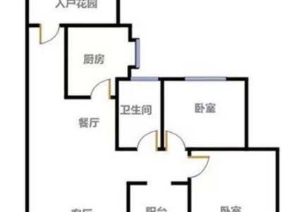 金域东郡小区2室2厅1卫户型图2