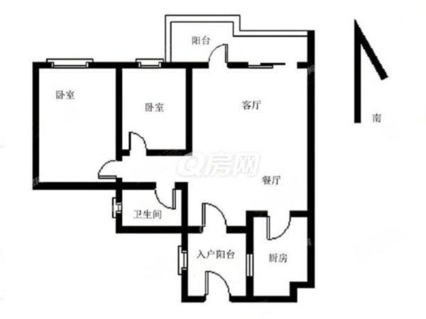 时代倾城三期小区2室2厅1卫户型图29