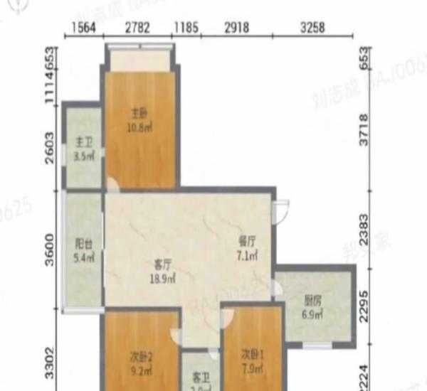 格林泊乐二期小区3室2厅2卫户型图3