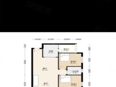 翠盈明珠小区2室2厅1卫户型图2
