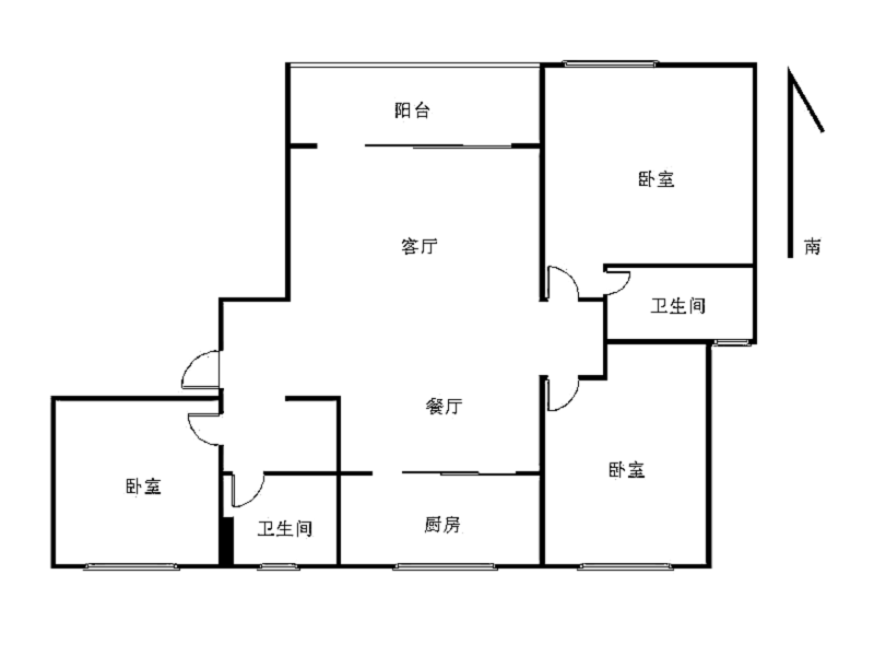 格林泊乐二期小区3室2厅2卫户型图7
