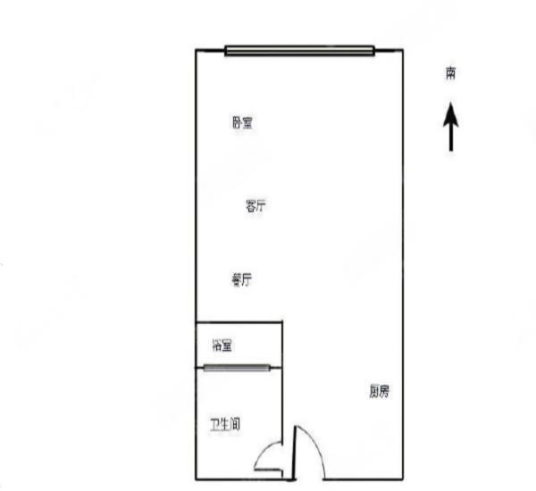 华发世纪城三期小区1室2厅1卫户型图3