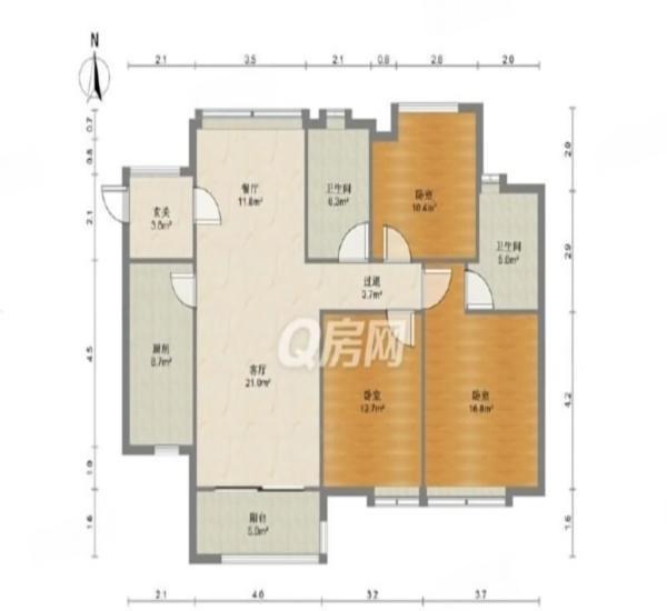 保利时代小区3室2厅2卫户型图46