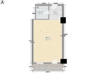 太平洋鼎旺中心小区1室0厅1卫户型图4