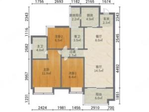 保利时代 3室2厅 95.46㎡ 精装珠海金湾区航空新城二手房图片