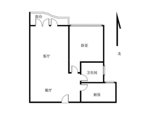 金港豪庭1室1厅1卫户型图3