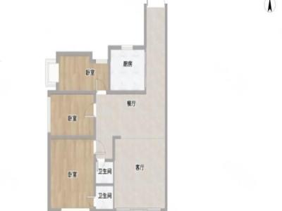 信达金尊府小区3室2厅1卫户型图1