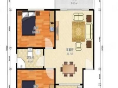 雅居乐御滨名门小区3室2厅1卫户型图1