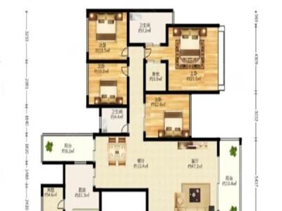 卓越浅水湾小区4室2厅2卫户型图1