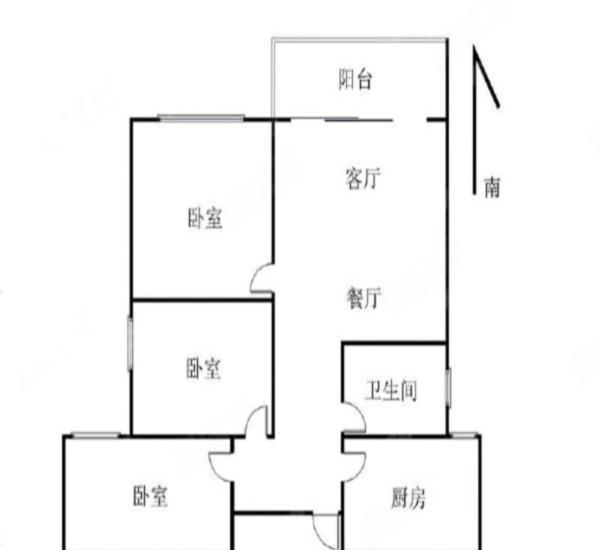 格林泊乐二期小区3室2厅1卫户型图5